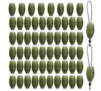 ComfyHarbor 60 Pcs Feeder Fishing Bait Holder Rigs With Elastic Stop Bead Dacron Connectors, Green Rubber Terminal Tackle For Outdoor Angling