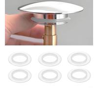 ComfyHarbor 6Pcs 38Mm Spring Out Sink Stopper Seals, Silicone Replacement O-Ring Gaskets For Basin Waste Drains, Leak-Proof Washers For Kitchen Bathroom Fixtures
