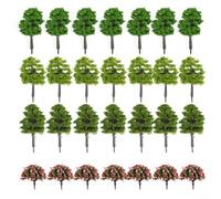 ComfyHarbor 70Pcs Model Trees For HO Z For TT Scale Layouts Realistic Railway Scenery, Plastic Garden Buildings Assorted Green Light Green Dark Peach Blossom 1 To 75 1 To 100 Scale Miniature