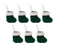 ComfyHarbor 7PCS Christmas Stockings Ornaments Set, Tree Decoration Hanging Pendant, Mini Cloth Sock Candy Holder Green Red Pink White 11x7x10 cm(green)