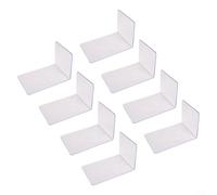 ComfyHarbor 8-Pack Clear Acrylic Bookends, 3mm Thick L-Shaped Transparent Book Ends for Home Office Library, Stable Desk Organizers for Books Magazines Files,