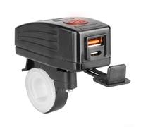 ComfyHarbor ABS Waterproof USB Port Adapter 12V-24V DC(Red Handlebar)