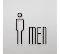 ComfyHarbor Acrylic Toilet Sign Plate, Black WC Bathroom Door Wall Sticker with Electroplated Logo for Restroom Navigation, Elegant Wash Room Label for Home Office(A)
