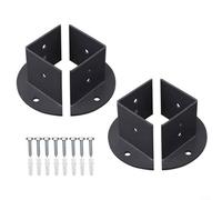 ComfyHarbor Adjustable Post Base Brackets, 2.8mm Thick Carbon Steel Fence Pergola Connectors for 2x2/4x4/6x6 Inch Wood Posts, Deck Support Foundation for Concrete or Wood Floor, Black(4pcs)