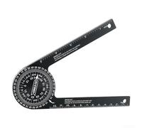 ComfyHarbor Aluminum Miter Saw Protractor, 7-Inch Rust Proof Angle Finder with Clear Scales, 360° Rotating Measuring Tool for Woodworking Metal Piping,