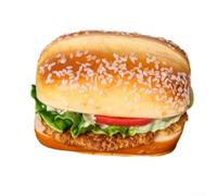 ComfyHarbor Artificial PU Burger Model For Bakery Shop Display And Market Stall Decoration, Realistic Fake Bread Food Toy For DIY Crafts Or Role Play, Approx 17 X 6.5 X 7.5 Cm(Spicy sesame long)