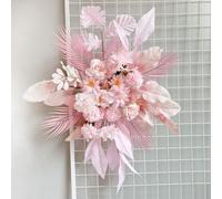 ComfyHarbor Artificial Wedding Flower Arrangement 100X70cm Large Faux Floral Decoration With White Pink Yellow Blue Cloth Flowers For Ceremony Backdrop Garden Party Home Décor(Pink)