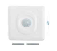 ComfyHarbor Automatic PIR Motion Sensor Light Switch Infrared Body Detector Wall Mounted 200W Max Load Single Wire Installation No Neutral Needed ABS White 86Mm