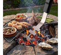 ComfyHarbor BBQ Grate Lifter for Gas Charcoal for kamado Grills BBQ Grate | Fits for weber for kamado Joe, adjusts charcoal patterns, one-hand operation, backyard camping essential