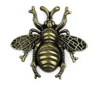 ComfyHarbor Bee Shape Wardrobe Knob Solid Brass Cabinet Pulls and Furniture Handles for Kitchen Cupboard Drawer Doors, Creative Decorative Bee Design with Single Hole(Bronze)