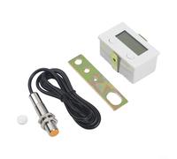 ComfyHarbor BEM-5C Electronic Counter 0-99999 With Blackout Memory, 5-Digit LCD Display For Rotating Machinery, Magnetic Proximity Switch Sensor, Battery Powered Industrial Punch Counter