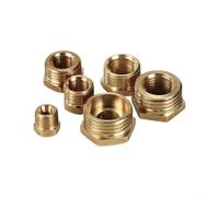 ComfyHarbor Brass Threaded Pipe Fitting Adapter, Dual Head Gas Connector for 1/8" 1/4" 3/8" 1/2" Plumbing, Precision Machined Reducer for Pneumatic Systems & CNC Machinery(3p-6)