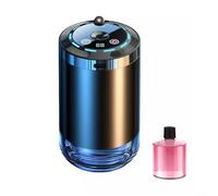 ComfyHarbor Car Air Freshener, Aluminum Alloy Aroma Diffuser with 5 Adjustable Levels, Auto Start/Stop Sensor, Dual-Use for Home & Vehicle, Includes Essential Oils, Black(Pink)