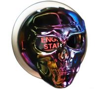 ComfyHarbor Car Engine Start Button Cover, Skull Head Ignition Switch Decoration Rotatable ABS Trim Sticker, For Auto Interior Accessories Fitment(Rainbow-colored)
