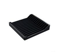 ComfyHarbor CD Storage Box Display Stand For 12 Discs, Compact Plastic Rack With Space-Saving Design And Individual Compartments, Minimalist Style For Home Or Office Organisation(Is black)