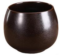 ComfyHarbor Chinese Style Tea Waste Jar, Large Capacity Ceramic Tea Ceremony Accessory With Vintage Antique Design, For Easy Clean Water Container For Homes Kitchen, Bronze Yellow(B-L)