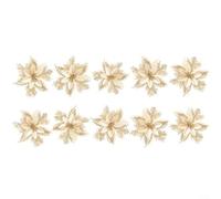 ComfyHarbor Christmas Glitter Flower Vine Wreath, Gold Dust Ornament For Door Window Tree Holiday Decor, Festive Shimmering Floral Hanging Decoration(Gold)