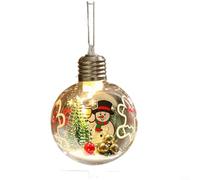 ComfyHarbor Christmas LED Hanging Ornaments, For Christmas Tree Decorations, Santa Claus Decorations, Transparent Plastic Light-Up Bauble With Festive Motif, Battery Operated Holiday Decor(C)