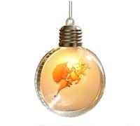 ComfyHarbor Christmas LED Hanging Ornaments, For Christmas Tree Decorations, Santa Claus Decorations, Transparent Plastic Light-Up Bauble With Festive Motif, Battery Operated Holiday Decor(E)