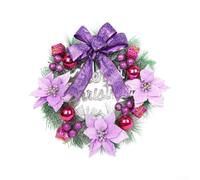 ComfyHarbor Christmas Wreath with Bow 30cm Red Berry Accents | Red foliage, berry accents, large bow, 30cm size, front door hanging decor