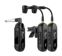 ComfyHarbor Clip-On Wireless UHF Microphone System, For Saxophone Trumpet, With 30 Meter Range, Rechargeable Transmitter Receiver, 8 Hour Battery Life(1 to 2)