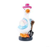 ComfyHarbor Colorful Resin Duck Figurine 22cm for Lawn Ornament(C) | for whimsical farm theme, hand-painted details, 22.5x10x12cm size, perfect centerpiece, delights visitors