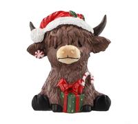 ComfyHarbor Cow Figurines Resin Scottish Breed Statue 17.5cm Christmas Farmhouse Decor For Home Kitchen Shelf Tiered Tray Indoor Outdoor Garden Ornament(002-A)