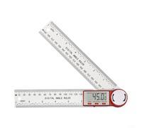 ComfyHarbor Digital Angle Ruler Protractor, for Construction and Woodworking, 360 Degree Measurement, with Data Hold and Reverse Display, Stainless Steel Carbon Fiber, 200mm 300mm(red)