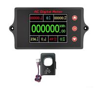 ComfyHarbor Digital Power Analyzer AC 80-260V Electricity Meter Monitors Voltage Current Active Reactive Apparent Power And Energy Large Color Display Alarm Function 100A Max For Home Workshop