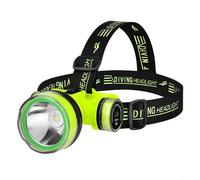 ComfyHarbor Diving Headlamp IPX8 Waterproof Underwater Light 350M Range 180° Adjustable,for Night Fishing Scuba Snorkeling Camping Black Green(Q901)