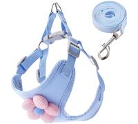 ComfyHarbor Dog Harness and Leash Set, with Adjustable Anti-Escape Vest Design, Soft Breathable Polyester Material, Quick-Release Buckles, for Small to Medium Dogs 1-26 lbs, Blue(Blue M)