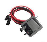 ComfyHarbor Double Cable Entry Gland Box For Solar Panels Waterproof Housing With 2M Wire 10AWG Tinned Copper for 100W-200W Panels(Black)