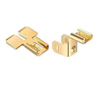 ComfyHarbor Double Piggyback Spade Connector, Brass Non-Insulated Quick Disconnect Terminal Adapter, For Electrical Two-Way Wire Connections, 0.25 Inch Male Female Tab(100pcs)