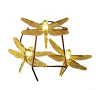 ComfyHarbor Dragonfly Solar String Lights Outdoor 50 LED Warm White Waterproof Decorative Garden Lighting 7 M For Christmas Trees Walls Patio Yard(White 7M 50 lights)