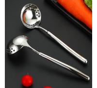ComfyHarbor Dual Function Soup Ladle Strainer Spoon 304 Steel | Solid spoon and strainer for combo, scoop and drain easily, dual-purpose tool, kitchen essential