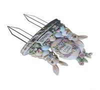 ComfyHarbor Easter Bunny Garden Stake Acrylic 20x30cm Outdoor Decoration for Yard Lawn Garden Walkway Spring Festive Display For Easy Install Whimsical Rabbit and Egg(OH829)