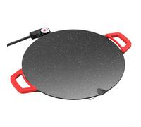 ComfyHarbor Electric Griddle, Nonstick Korean BBQ Grill Pan, With 5-Temp Control, Multifunctional Cooker, For Home Gathering, Large Cooking Area, Maifan Stone Coating, Clean, Red(A)