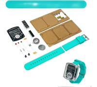 ComfyHarbor Electronic Clock Assembly Kit - LED Watch DIY Project For Soldering Practice, 0.28" Red Digit Display, 12/24-Hour, Timer, Stopwatch, Low Power Mode(Lake Azure)