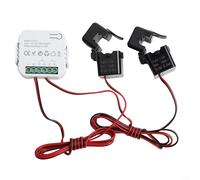 ComfyHarbor Energy Meter 2-Channel Power Voltage Alarm With Clamp For CT, Real-Time Bidirectional Current Measurement For Home Solar Load Optimization(White 2CT)