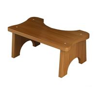 ComfyHarbor Ergonomic Wooden Toilet Stool Bathroom Footrest With Non Slip Surfaces Curved Design For Comfort 17 cm Height Solid Wood Construction(Dark color)