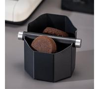 ComfyHarbor Espresso Knock Box with Removable Knock Bar, Non-Slip Base and Bevel Edge to Prevent Splashes, Dishwasher Safe Coffee Grounds Bin for Home, Cafe(Round)