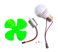 ComfyHarbor Experimental Wind Power Generator Motor Kit With Turbine Blades Educational Alternative Energy Model For Engineering Learning Laboratory Science Class Projects(with Blub)