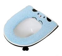 ComfyHarbor Extra Large Zippered Toilet Seat Cover, Soft Thickened Flannel Mat, For Standard Toilets, Warm Plush Full Enclosure Lid Protector 47X40cm(A)
