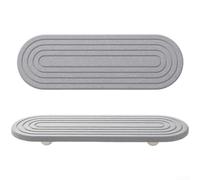ComfyHarbor Fast Drying Diatomite Shower Mat Non Slip Bathroom Rug Absorbent Stone Foot Mat for Tub Sink 30x10cm(Light gray)