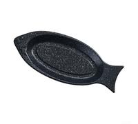 ComfyHarbor Fish Shaped Serving Dish Stainless Steel 2-Pack(Black)