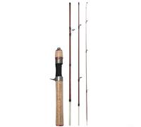 ComfyHarbor Fishing Rod, 1.4m 4 Section UL Lightweight Lure Pole, 360 Degree Bend Tip with Smooth Guides for Carp, Silver Carp and Freshwater Fishing/Wood Black(B)