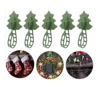 ComfyHarbor Flexible Silicone Garland Tie 23.5cm Holiday Decor | Tree-shaped design, festive green color, holds wreaths securely, no tools needed, holiday essential