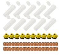 ComfyHarbor For BEEKEEPING Queen Rearing Cupkit Cage And Box Set With 100 Brown Cell Cups 10 Battery Cup Holders Cell Rod Holders Curler Cages For Bee Breeding Management