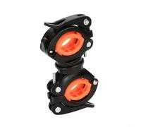 ComfyHarbor,For Bike Flashlight Holder Engineering Plastics Quick Release 360-Degree Rotation Mount,for Handlebar Seatpost Rear,Fork Fits 18-38mm Diameter Black(Black-Orange)