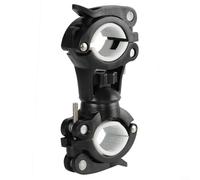 ComfyHarbor,For Bike Flashlight Holder Engineering Plastics Quick Release 360-Degree Rotation Mount,for Handlebar Seatpost Rear,Fork Fits 20-35mm Diameter Black(Black-White)